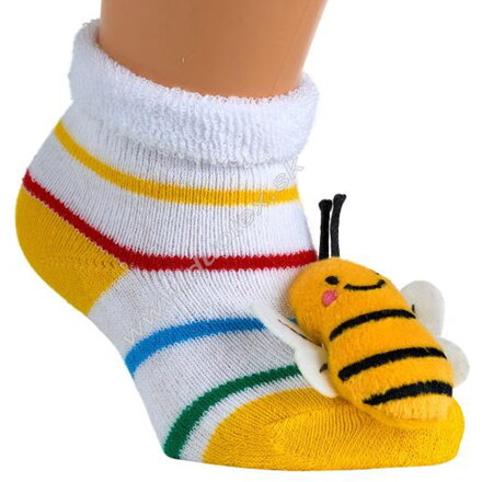 SOCKS4FUN kojenecké froté ponožky s hrkálkou W-5226-1