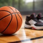- Hráč vyberá basketbalovú loptu a obuv s dôrazom na parametre.