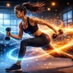 - Aktívna osoba cvičí a sleduje vyváženú stravu na spaľovanie tukov.