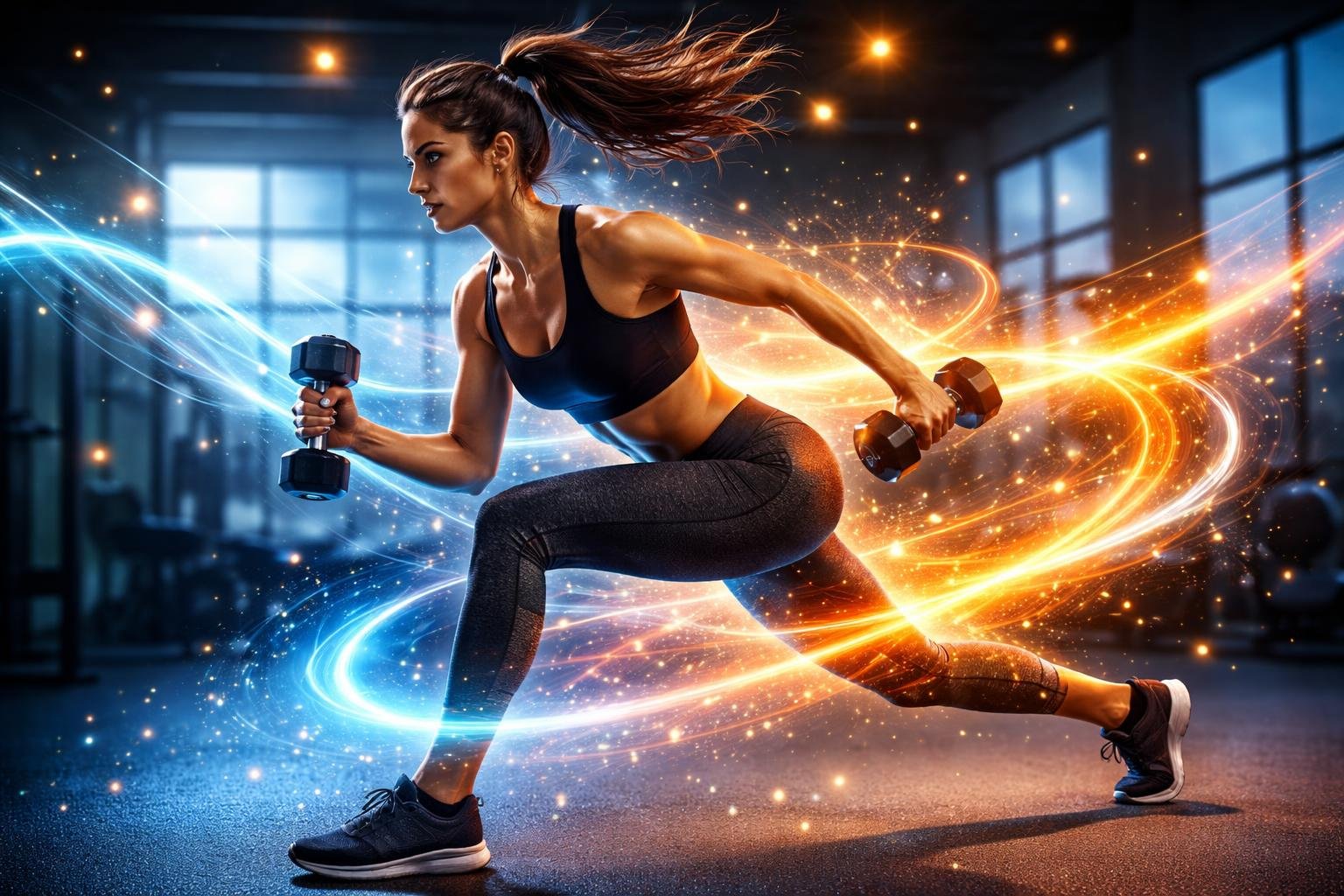 - Aktívna osoba cvičí a sleduje vyváženú stravu na spaľovanie tukov.