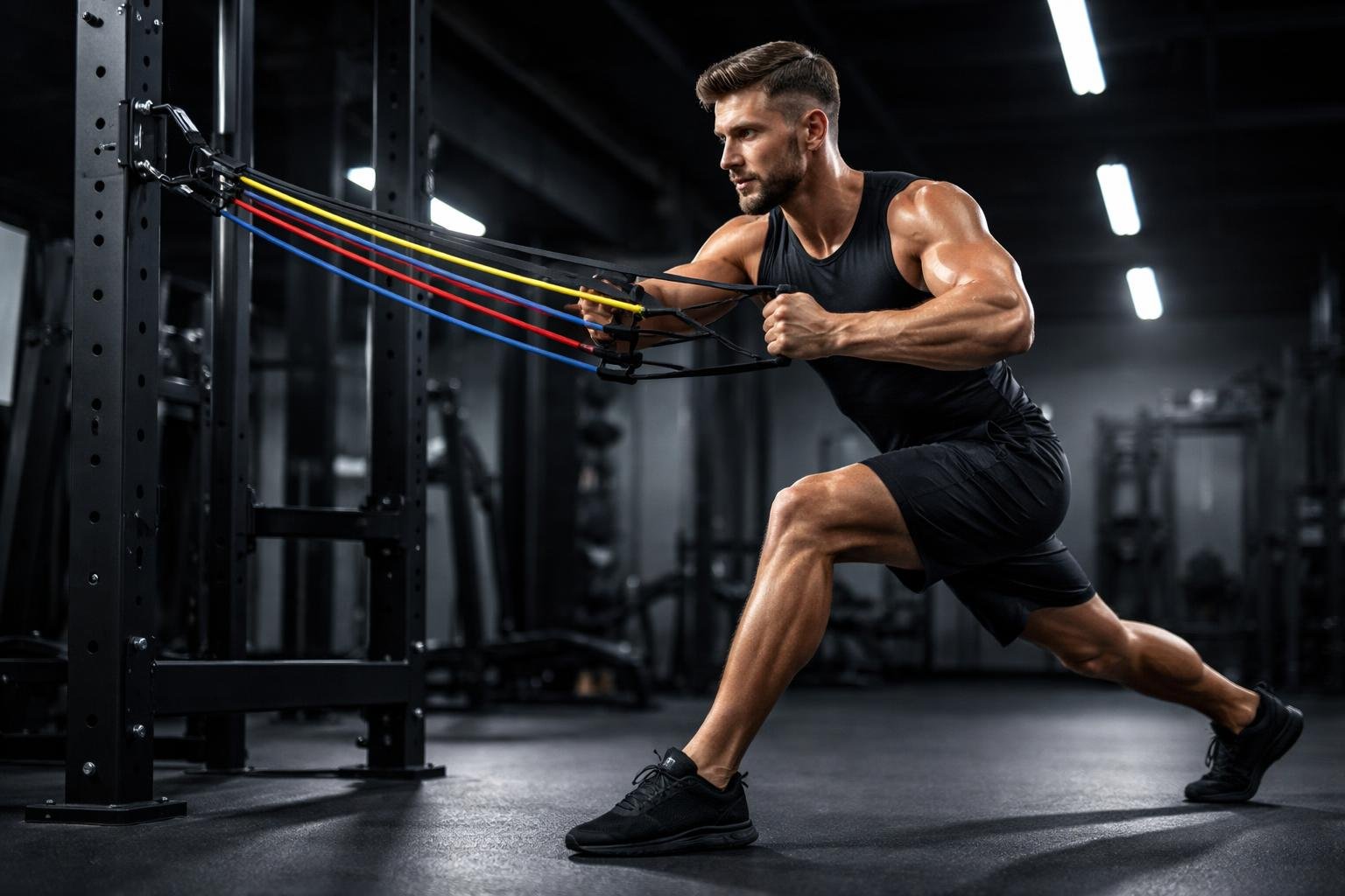 Expander gumy ukazuje univerzálnosť tréningu doma, v posilňovni aj na cestách.