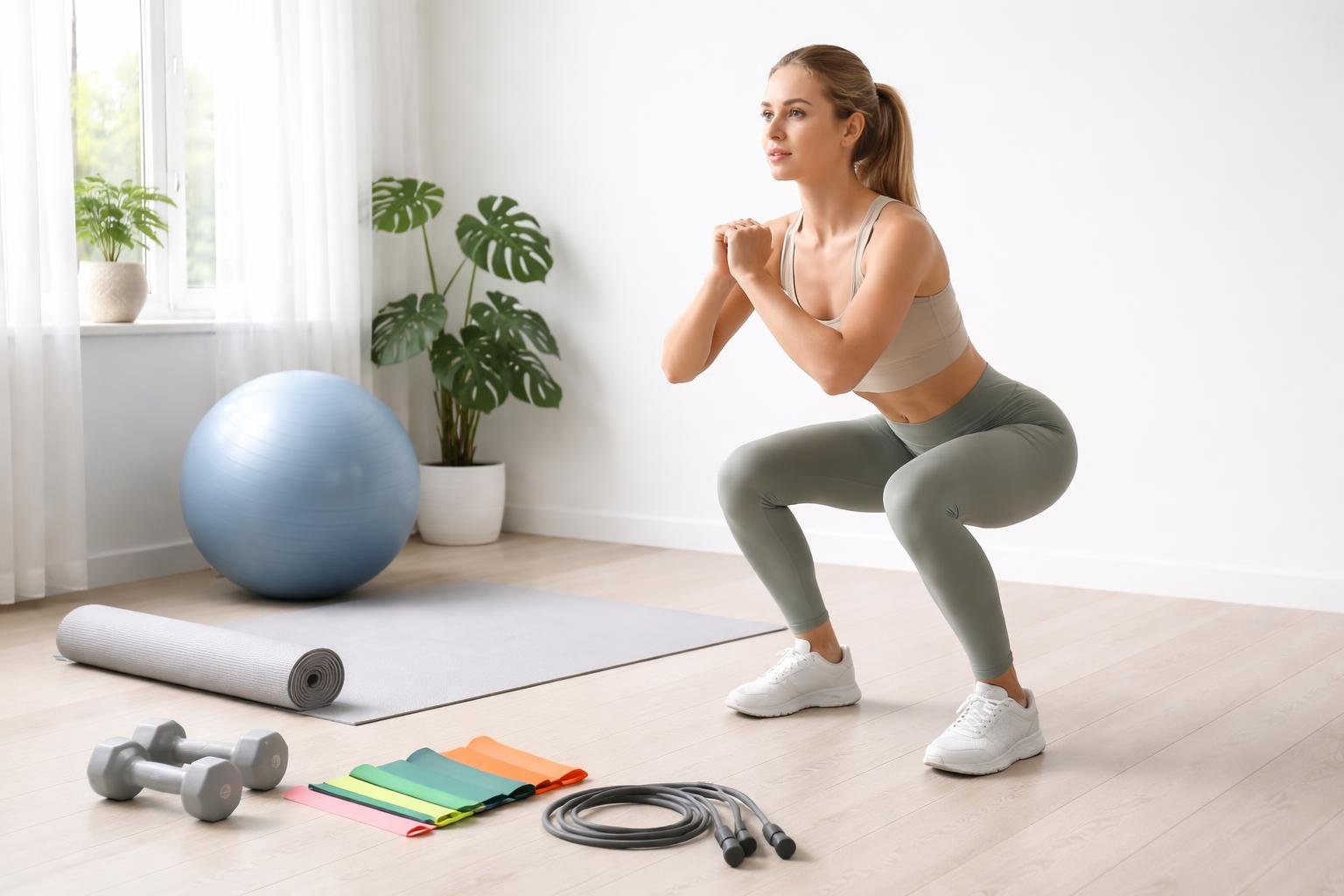 Domáce fitness vybavenie pre začiatočníkov, lacné a praktické kúsky na cvičenie.