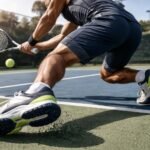 Hráči na kurte skúšajú obuv, gripy a kompresné doplnky pre komfort