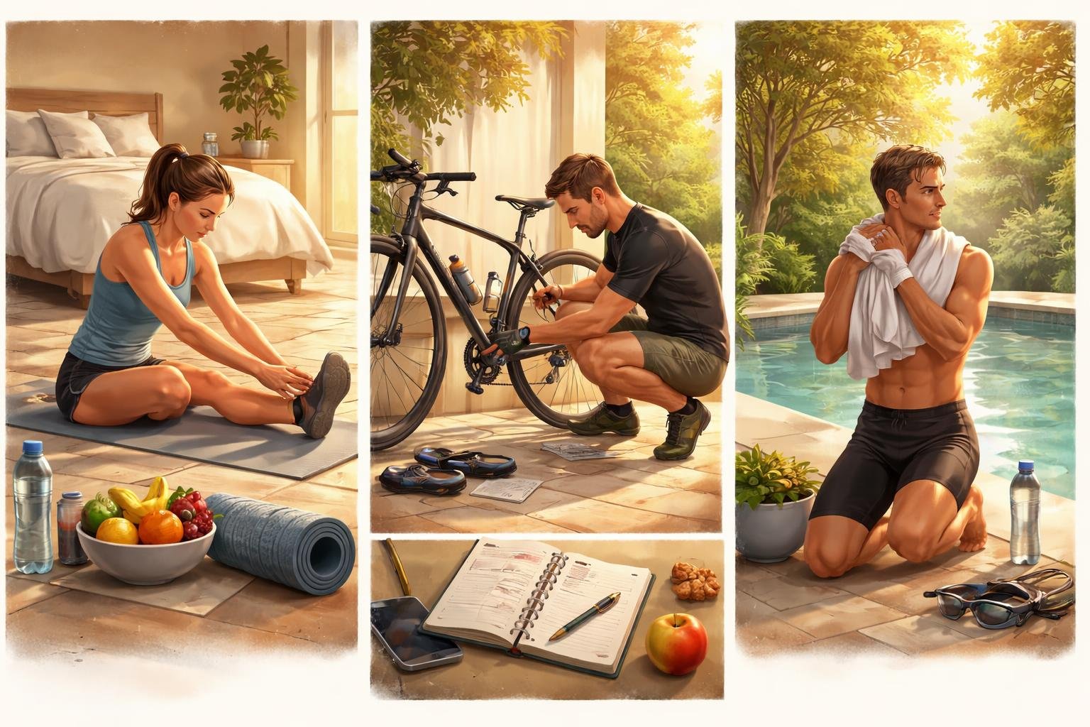 Bežec na ceste po náročnom dni – regenerácia, odpočinok a plánovanie.