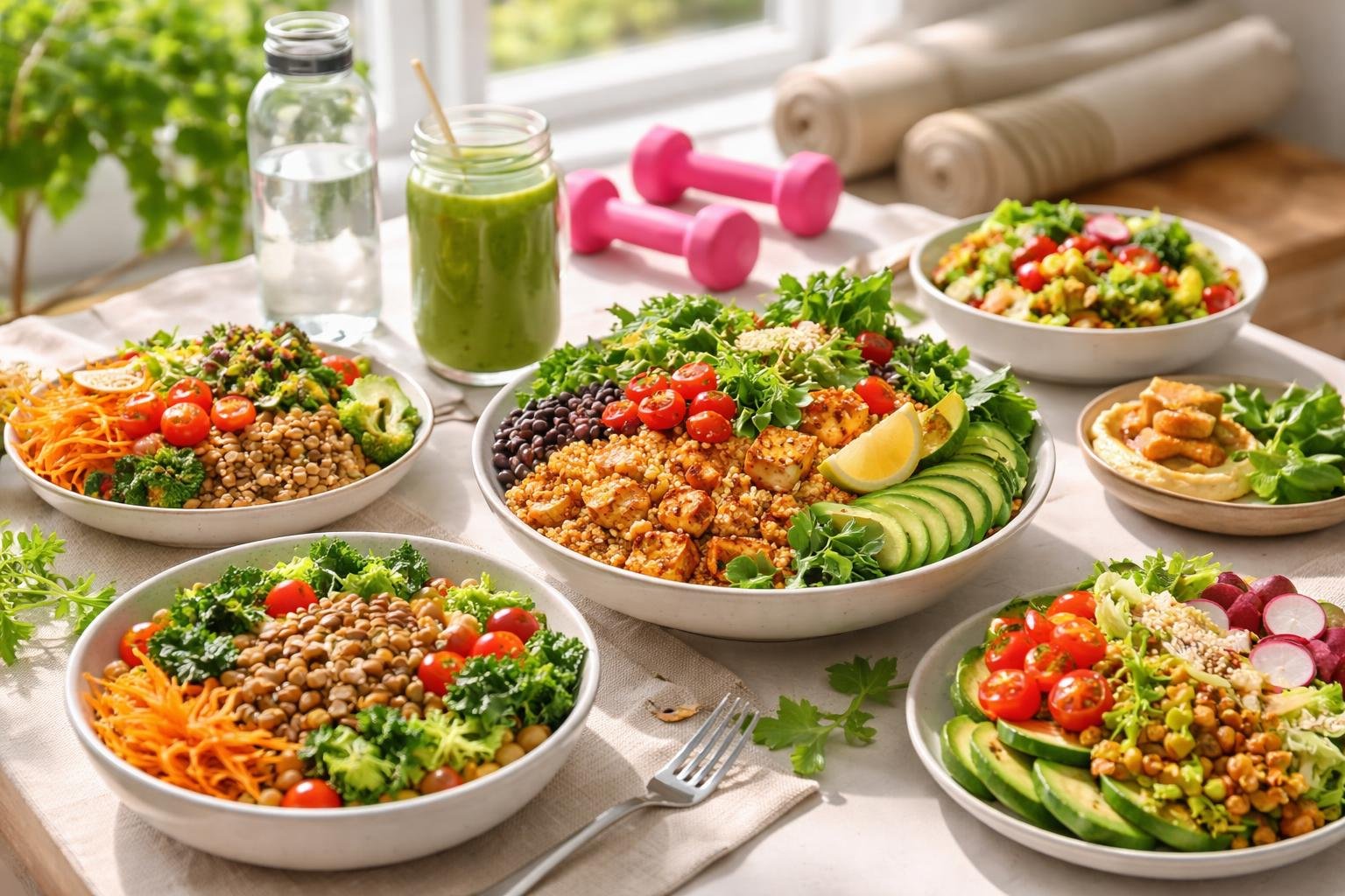 - Zobrazuje vegetariánsky fitness jedálniček, atletom pripravené jedlá a proteínové možnosti